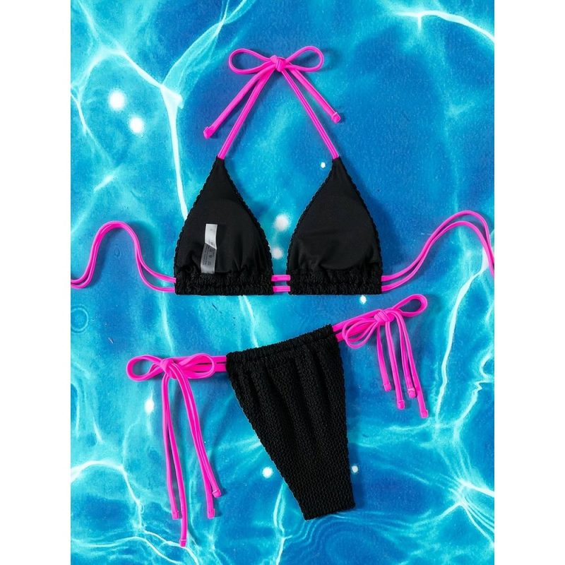 Costum baie sutien triunghi 2 piese Negru FITINT 383 2025 7