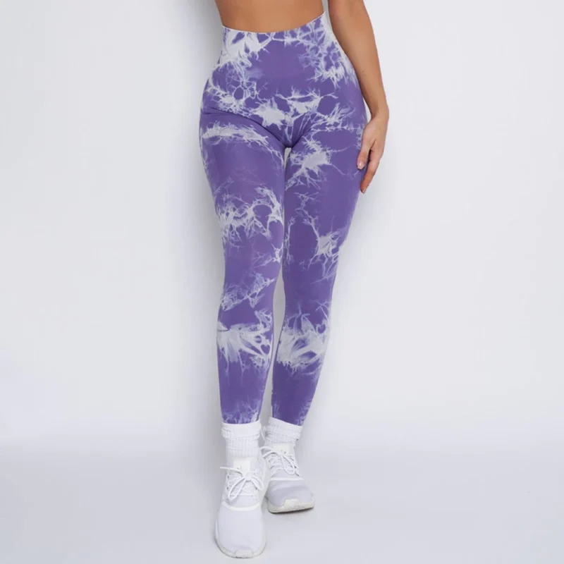 Colanti cu push up FITINT Dusk Tie Dye talie inalta Mov 2024 7