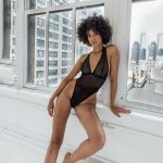 Lenjerie sexy tip body FITINT Donna cu hamuri Negru 2024 17