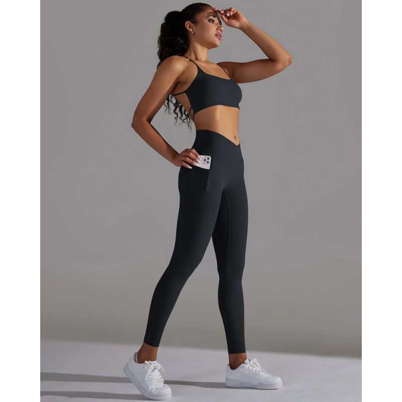 Colanti modelatori push up FITINT Kira cu buzunare Negru 2024 3