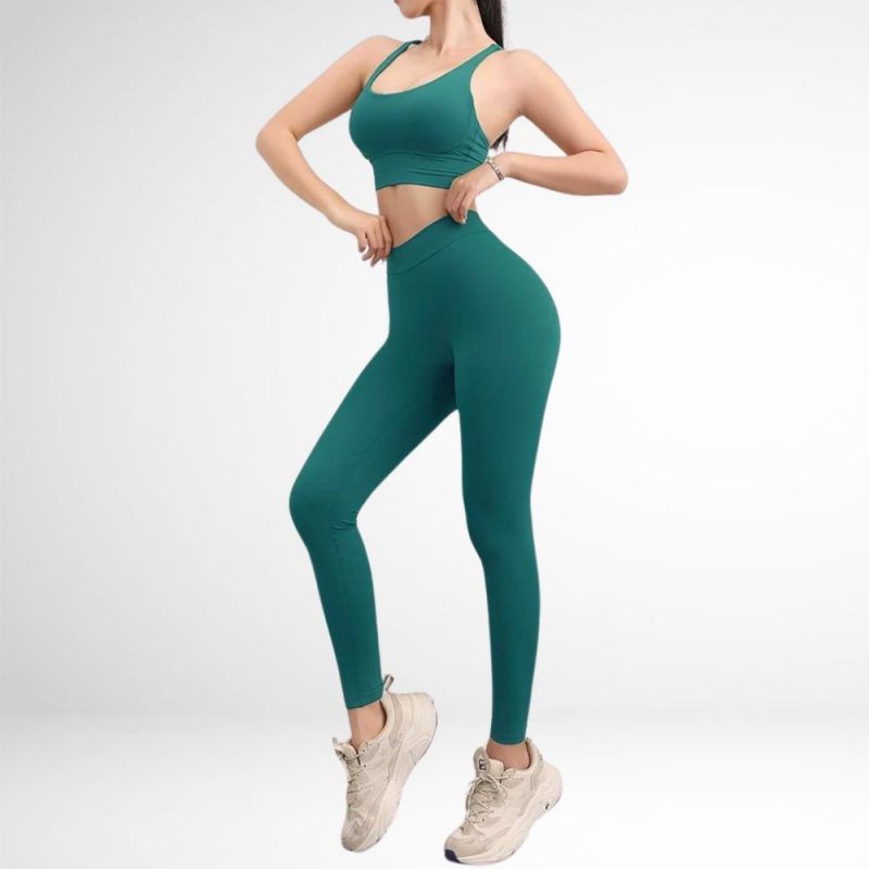 Colanti sport push up FITINT Mabel cu talie in V Verde 2024 2