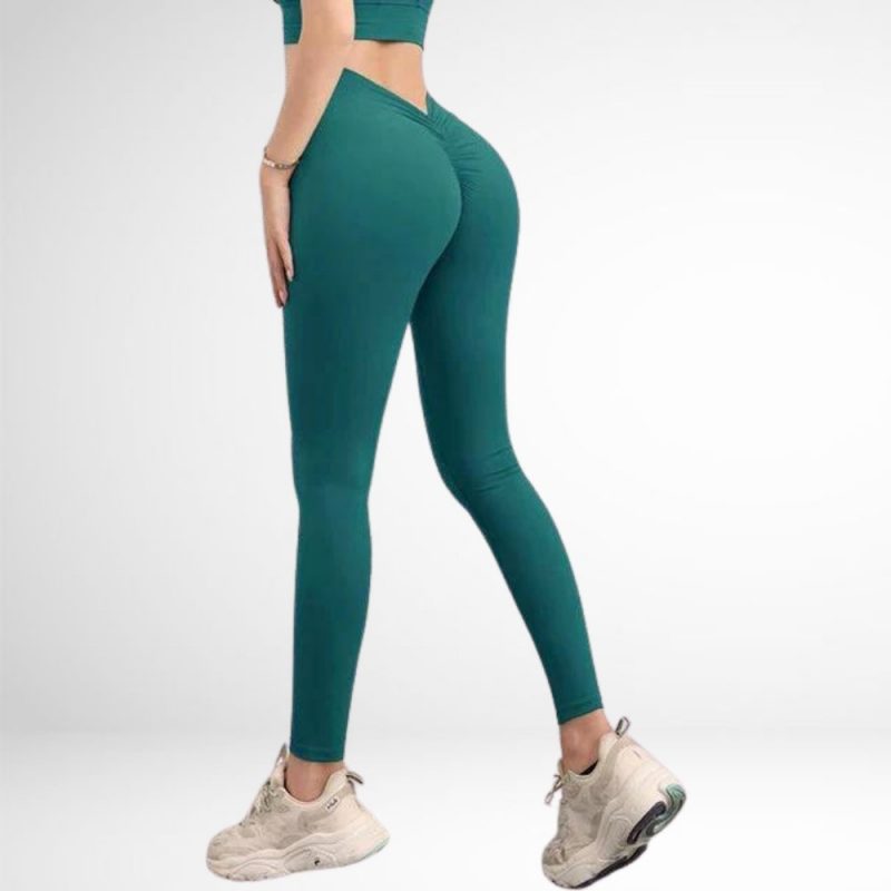 Colanti sport push up FITINT Mabel cu talie in V Verde 2024 4