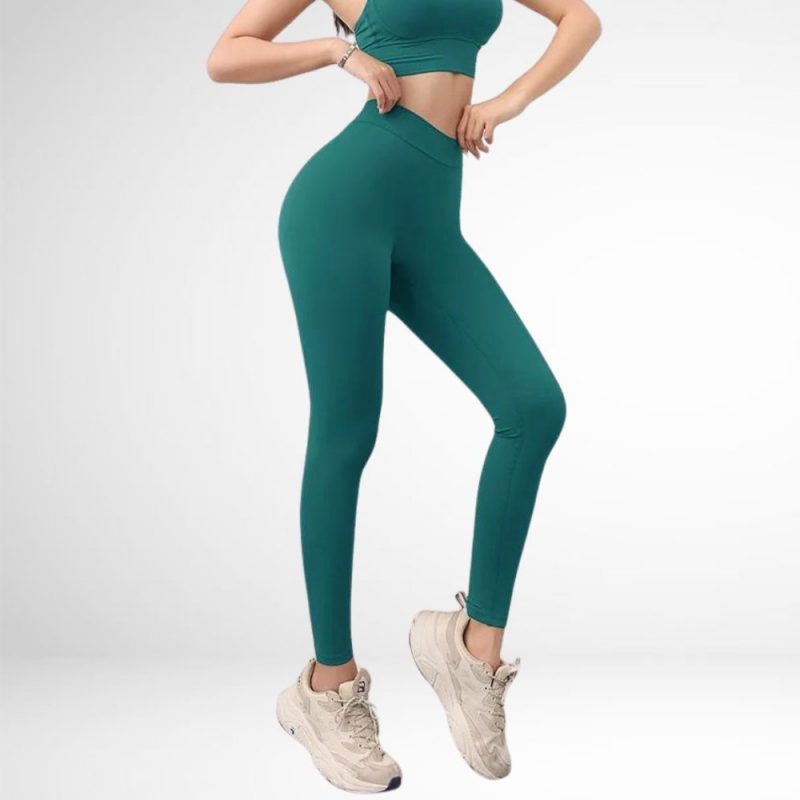 Colanti sport push up FITINT Mabel cu talie in V Verde 2024 6