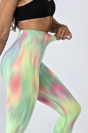 Colanti modelatori tie dye FITINT Adalee cu decupaje Negru/Verde 2025 51