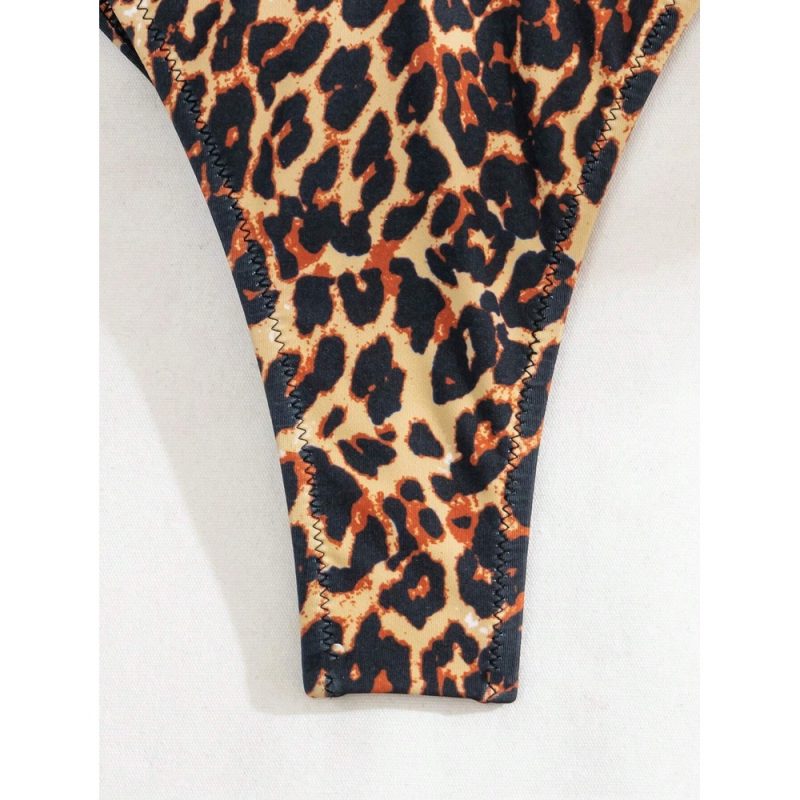 Costum de baie 2 piese Animal Print cu slip ajustabil FITINT 495 2024 3