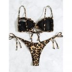 Costum de baie 2 piese Animal Print cu slip ajustabil FITINT 496 2024 16