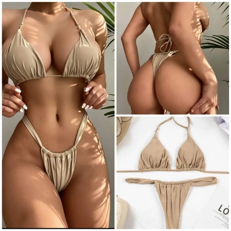 Costum de baie brazilian 2 piese Bej FITINT 331 2024 2