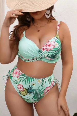 Costum de baie 2 piese FITINT Polly cu push up Roz 2025 19