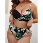 Costum de baie marimi mari XL-5XL push up FITINT 141 Negru 2024 21