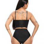 Corset cu push up din piele eco Sutien Negru Metalizat FITINT 473 2025 29