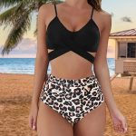 Costum de baie 2 piese Animal Print cu talie inalta FITINT 181 2024 16