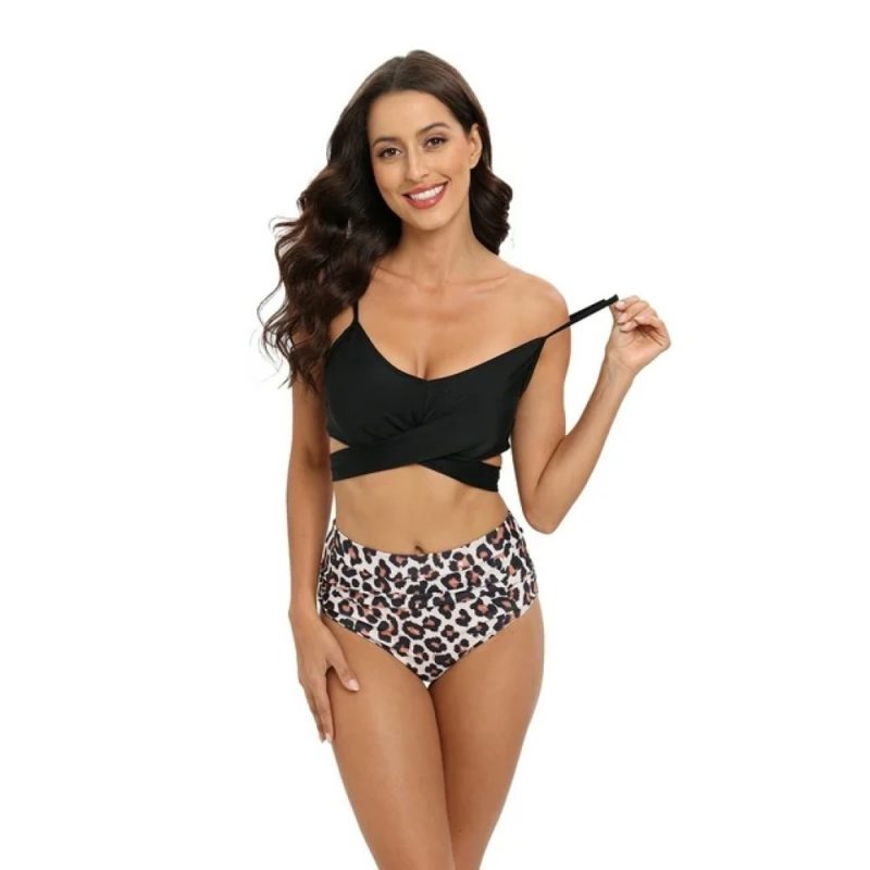 Costum de baie 2 piese Animal Print cu talie inalta FITINT 181 2024 5