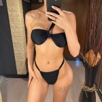 Costum de baie 2 piese cu sutien asimetric Negru FITINT 498 2025 28