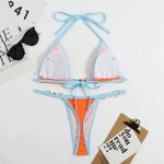 Costum de baie neon dama 2 piese Portocaliu FITINT 505 2024 14