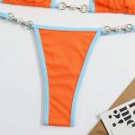 Costum de baie neon dama 2 piese Portocaliu FITINT 505 2024 8