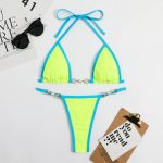 Costum de baie neon dama 2 piese Verde FITINT 504 2024 13