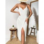 Rochie de plaja cu decolteu Alb FITINT 484 2024 6