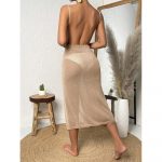 Rochie de plaja cu decolteu Khaki FITINT 485 2024 10