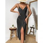 Rochie de plaja cu decolteu Negru FITINT 483 2024 7