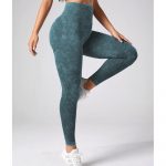 Colanti cu talie inalta tie dye FITINT Outstep cu push up Verde 2024 8