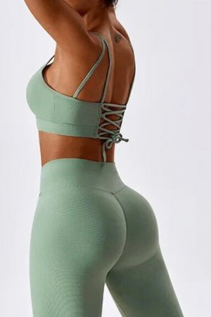 Bustiera sport cu fermoar FITINT Alana push up Verde 2025 6