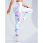 Colanti sport push up FITINT Calista cu model Tie Dye Alb 2024 8