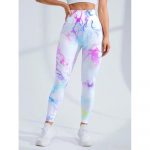 Colanti sport push up FITINT Calista cu model Tie Dye Alb 2024 10