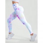 Colanti sport push up FITINT Calista cu model Tie Dye Alb 2024 14