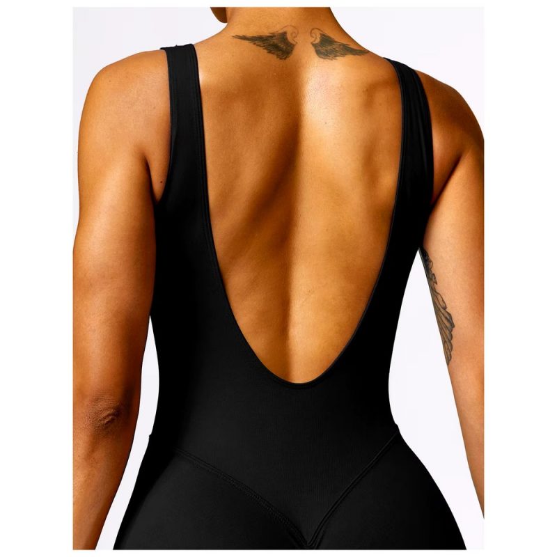 Salopeta dama push up FITINT Anonna cu spate decupat Negru 2024 6