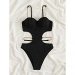 Costum de baie cu lanturi dama intreg FITINT Negru 064 2025 15