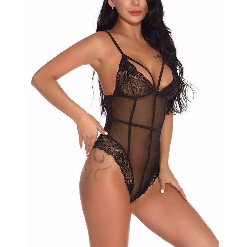 Lenjerie sexy tip body FITINT cu capse 017 Negru 2025 3